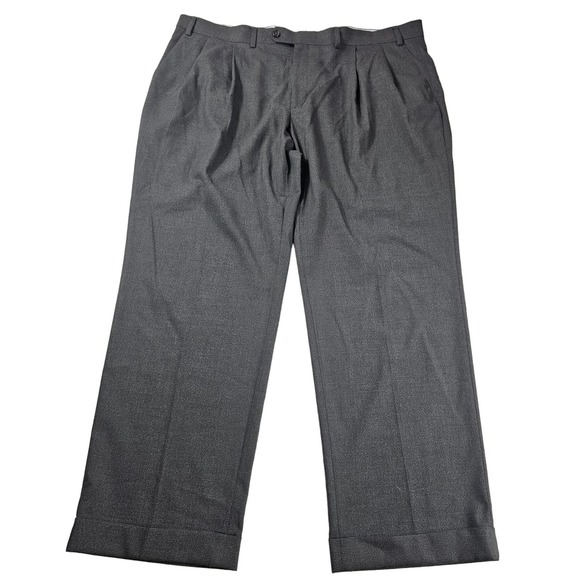 Ralph Ralph lauren 42x30 lycra blend grey dress cuffed dress pants Men ^ - Picture 1 of 7